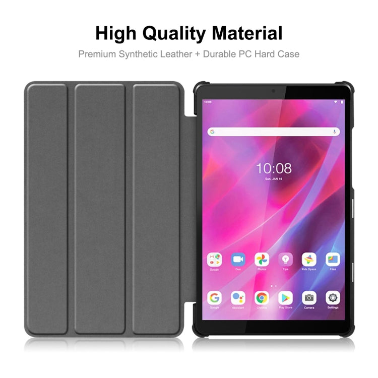 For Lenovo Tab M8 1/2/3 ENKAY Custer Texture Horizontal Flip PU+PC Leather Case with Three-folding Holder(Dark Blue) - Lenovo by ENKAY | Online Shopping UK | buy2fix