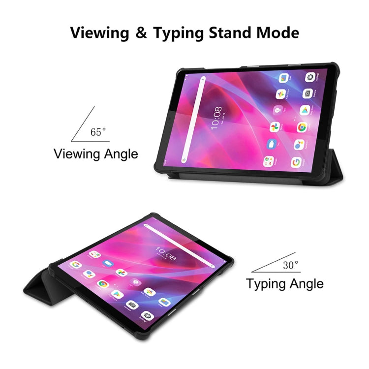 For Lenovo Tab M8 1/2/3 ENKAY Custer Texture Horizontal Flip PU+PC Leather Case with Three-folding Holder(Dark Blue) - Lenovo by ENKAY | Online Shopping UK | buy2fix