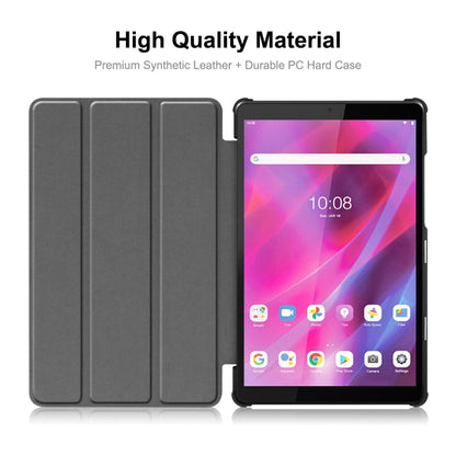 For Lenovo Tab M8 1/2/3 ENKAY Custer Texture Horizontal Flip PU+PC Leather Case with Three-folding Holder(Light Blue) - Lenovo by ENKAY | Online Shopping UK | buy2fix