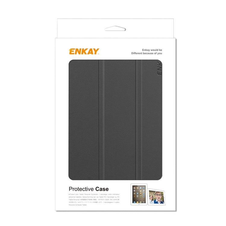 For Lenovo Tab M8 1/2/3 ENKAY Custer Texture Horizontal Flip PU+PC Leather Case with Three-folding Holder(Light Blue) - Lenovo by ENKAY | Online Shopping UK | buy2fix