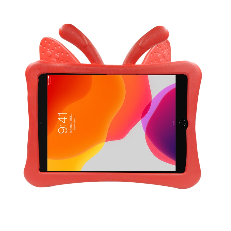 For iPad 10.2 2021 Butterfly Bracket Style EVA Children Falling Proof Cover Protective Case(Red) - iPad 10.2 Cases by buy2fix | Online Shopping UK | buy2fix