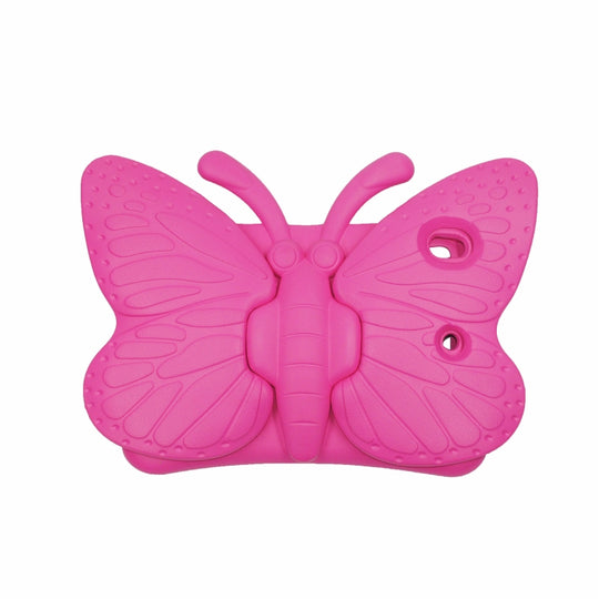 For iPad 10.2 2021 Butterfly Bracket Style EVA Children Falling Proof Cover Protective Case(RoseRed)