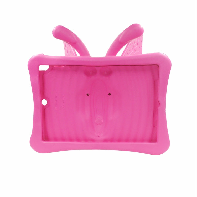 For iPad 10.2 2021 Butterfly Bracket Style EVA Children Falling Proof Cover Protective Case(RoseRed) - iPad 10.2 Cases by buy2fix | Online Shopping UK | buy2fix