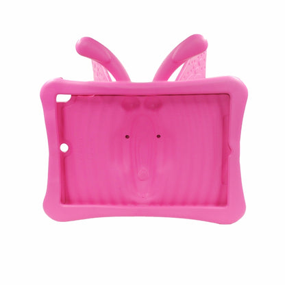 For iPad 10.2 2021 Butterfly Bracket Style EVA Children Falling Proof Cover Protective Case(RoseRed) - iPad 10.2 Cases by buy2fix | Online Shopping UK | buy2fix