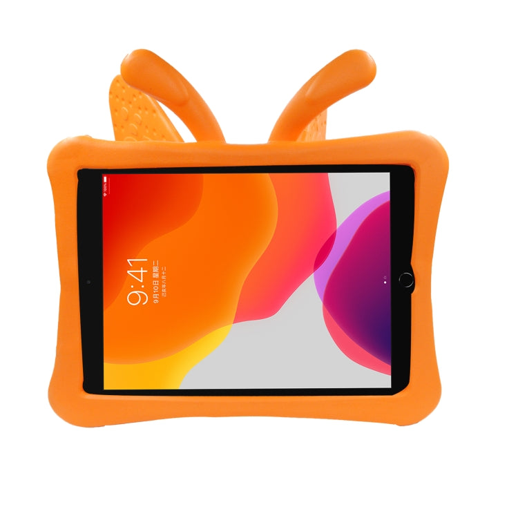 For iPad 10.2 2021 Butterfly Bracket Style EVA Children Falling Proof Cover Protective Case(Orange) - iPad 10.2 Cases by buy2fix | Online Shopping UK | buy2fix