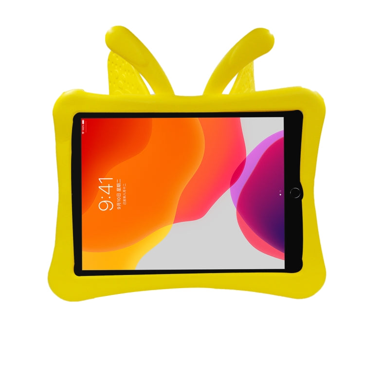 For iPad 10.2 2021 Butterfly Bracket Style EVA Children Falling Proof Cover Protective Case(Yellow) - iPad 10.2 Cases by buy2fix | Online Shopping UK | buy2fix