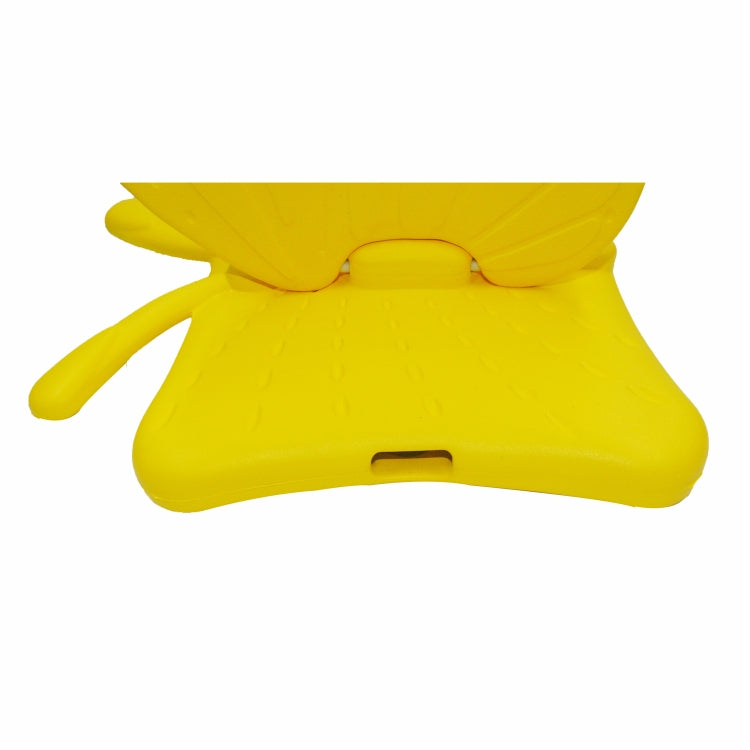 For iPad 10.2 2021 Butterfly Bracket Style EVA Children Falling Proof Cover Protective Case(Yellow) - iPad 10.2 Cases by buy2fix | Online Shopping UK | buy2fix