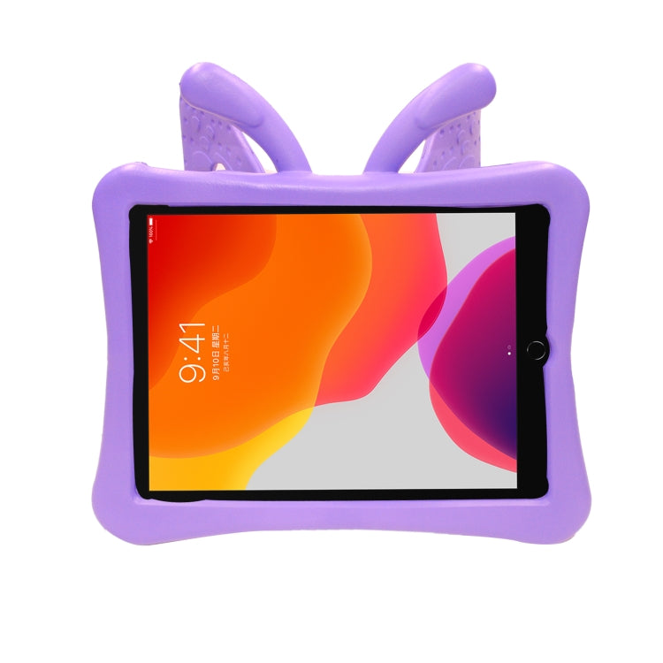 For iPad 10.2 2021 Butterfly Bracket Style EVA Children Falling Proof Cover Protective Case(Purple) - iPad 10.2 Cases by buy2fix | Online Shopping UK | buy2fix