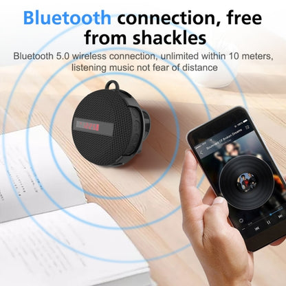 BT368 LED Digital Display Outdoor Portable IPX65 Waterproof Bluetooth Speaker(Black) - Waterproof Speaker by buy2fix | Online Shopping UK | buy2fix