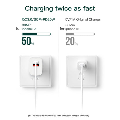 CS-20W Mini Portable PD3.0 + QC3.0 Dual Ports Fast Charger with 3A USB to Type-C Data Cable(US Plug) - USB Charger by buy2fix | Online Shopping UK | buy2fix