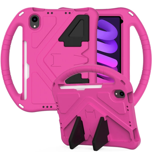 For iPad mini 6 / mini 2024 EVA Shockproof Tablet Case with Holder(Rose Red) - iPad mini 6 Cases by buy2fix | Online Shopping UK | buy2fix