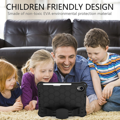 For iPad mini 6 / mini 2024 Honeycomb EVA Hybrid PC Tablet Case with Strap(Black+Black) - iPad mini 6 Cases by buy2fix | Online Shopping UK | buy2fix