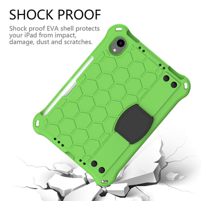 For iPad mini 6 / mini 2024 Honeycomb EVA Hybrid PC Tablet Case with Strap(Green+Black) - iPad mini 6 Cases by buy2fix | Online Shopping UK | buy2fix