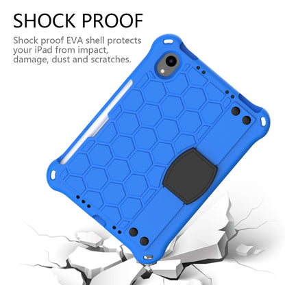For iPad mini 6 / mini 2024 Honeycomb EVA Hybrid PC Tablet Case with Strap(Blue+Black) - iPad mini 6 Cases by buy2fix | Online Shopping UK | buy2fix