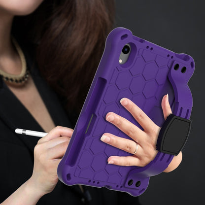 For iPad mini 6 / mini 2024 Honeycomb EVA Hybrid PC Tablet Case with Strap(Purple+Black) - iPad mini 6 Cases by buy2fix | Online Shopping UK | buy2fix