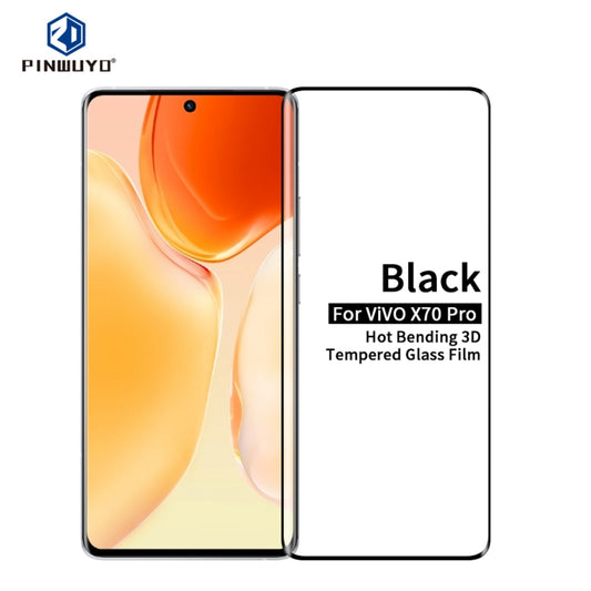 For vivo X70 Pro PINWUYO 9H 3D Hot Bending Tempered Glass Film(Black) - vivo Tempered Glass by PINWUYO | Online Shopping UK | buy2fix