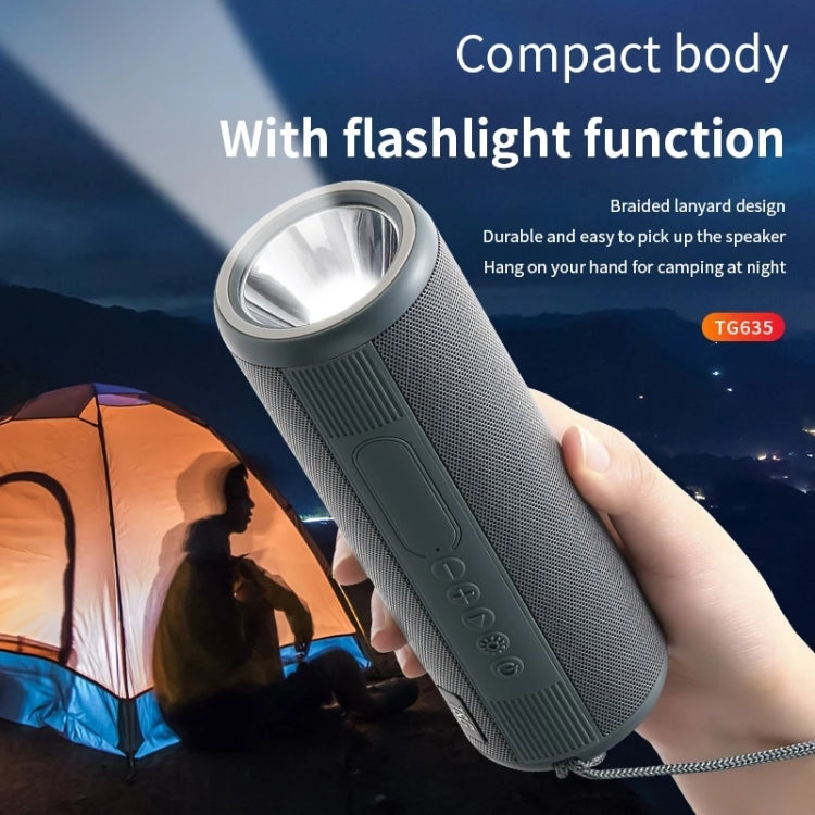 T&G TG635 Portable Outdoor Waterproof Bluetooth Speaker with Flashlight Function(Peacock blue) - Waterproof Speaker by T&G | Online Shopping UK | buy2fix
