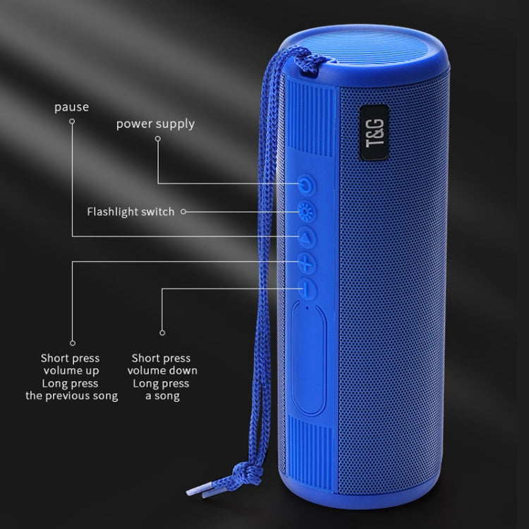 T&G TG635 Portable Outdoor Waterproof Bluetooth Speaker with Flashlight Function(Peacock blue) - Waterproof Speaker by T&G | Online Shopping UK | buy2fix