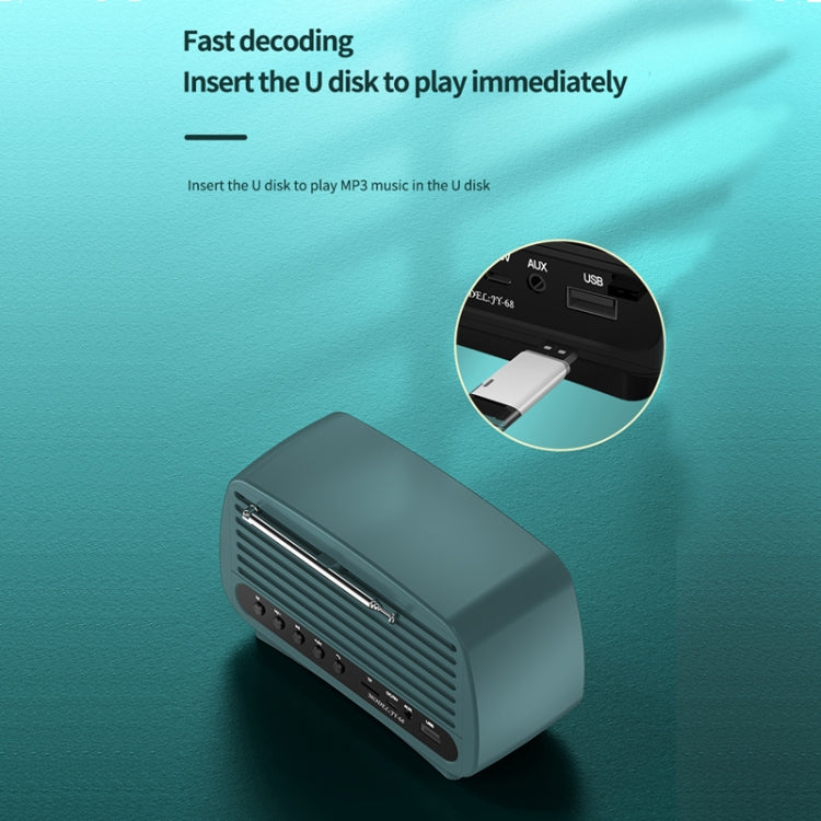 OneDer JY68 Wireless Bluetooth Speaker 3D Surround Stereo FM Radio Music Player Subwoofer(Green) - Desktop Speaker by OneDer | Online Shopping UK | buy2fix