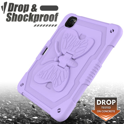 Pure Color PC + Silicone Anti-drop Tablet Tablet Case with Butterfly Holder & Pen Slot For iPad Pro 11 2018 & 2020 & 2021 & Air 2020 10.9(Raro Purple) - iPad Pro 11 (2022/2021) Cases by buy2fix | Online Shopping UK | buy2fix