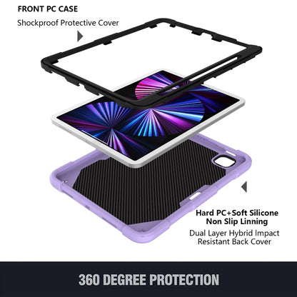 Pure Color PC + Silicone Anti-drop Tablet Tablet Case with Butterfly Holder & Pen Slot For iPad Pro 11 2018 & 2020 & 2021 & Air 2020 10.9(Raro Purple) - iPad Pro 11 (2022/2021) Cases by buy2fix | Online Shopping UK | buy2fix