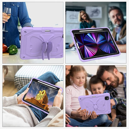 Pure Color PC + Silicone Anti-drop Tablet Tablet Case with Butterfly Holder & Pen Slot For iPad Pro 11 2018 & 2020 & 2021 & Air 2020 10.9(Raro Purple) - iPad Pro 11 (2022/2021) Cases by buy2fix | Online Shopping UK | buy2fix