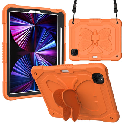 Pure Color PC + Silicone Anti-drop Tablet Tablet Case with Butterfly Holder & Pen Slot For iPad Pro 11 2018 & 2020 & 2021 & Air 2020 10.9(Kumquat) - iPad Pro 11 (2022/2021) Cases by buy2fix | Online Shopping UK | buy2fix