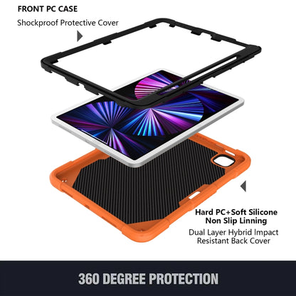 Pure Color PC + Silicone Anti-drop Tablet Tablet Case with Butterfly Holder & Pen Slot For iPad Pro 11 2018 & 2020 & 2021 & Air 2020 10.9(Kumquat) - iPad Pro 11 (2022/2021) Cases by buy2fix | Online Shopping UK | buy2fix
