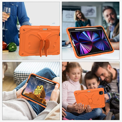 Pure Color PC + Silicone Anti-drop Tablet Tablet Case with Butterfly Holder & Pen Slot For iPad Pro 11 2018 & 2020 & 2021 & Air 2020 10.9(Kumquat) - iPad Pro 11 (2022/2021) Cases by buy2fix | Online Shopping UK | buy2fix