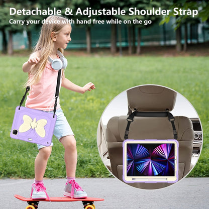 PC + Silicone Anti-drop Tablet Tablet Case with Butterfly Holder & Pen Slot for iPad Pro 11 2018 & 2020 & 2021 & Air 2020 10.9(Gream+Raro Purple) - iPad Pro 11 (2022/2021) Cases by buy2fix | Online Shopping UK | buy2fix