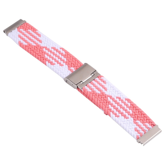 For Samsung Galaxy Watch 4 / Watch 5 20mm Nylon Braided Metal Buckle Watch Band(Z Pink White) - Watch Bands by buy2fix | Online Shopping UK | buy2fix