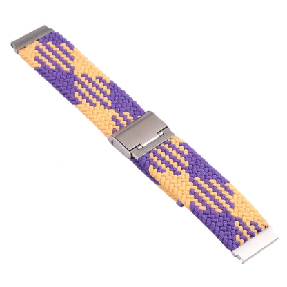 For Samsung Galaxy Watch 4 / Watch 5 20mm Nylon Braided Metal Buckle Watch Band(Purple Gold) - Watch Bands by buy2fix | Online Shopping UK | buy2fix