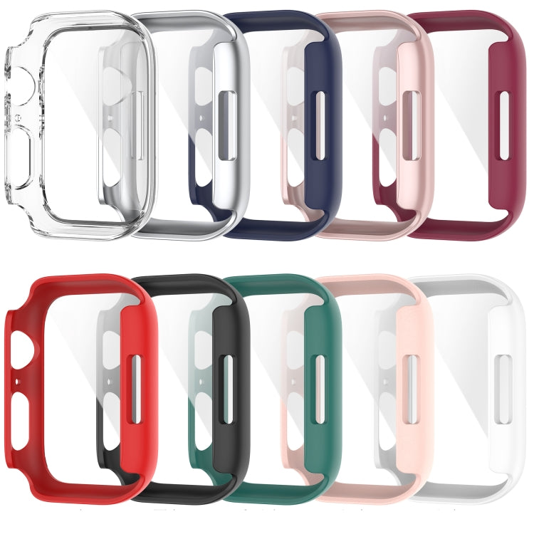 Shockproof PC Protective Case with Tempered Glass Film For Apple Watch Series 9 / 8 / 7 41mm(red) by buy2fix