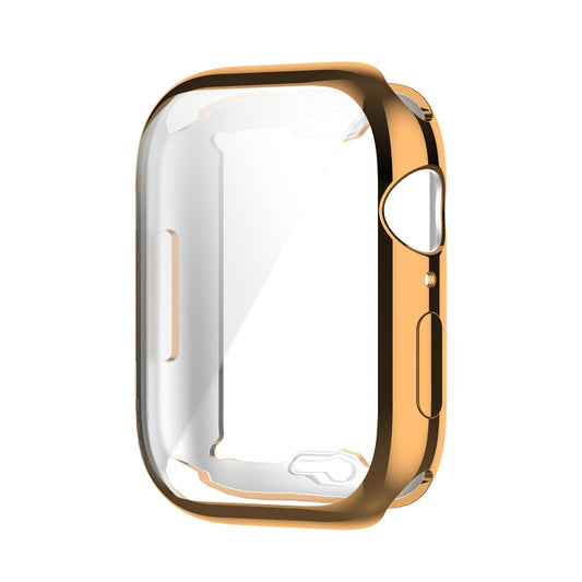 Shockproof TPU Full Protective Shell with Protective Film For Apple Watch Series 9 / 8 / 7 45mm(Rose Gold) by buy2fix
