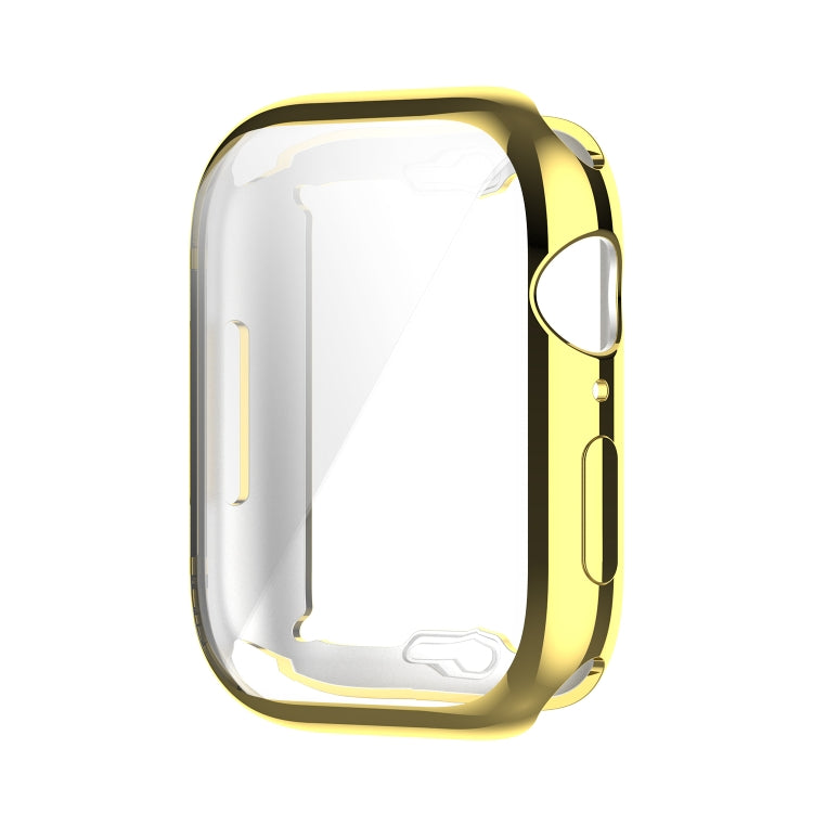Shockproof TPU Full Protective Shell with Protective Film For Apple Watch Series 9 / 8 / 7 41mm(Gold) by buy2fix
