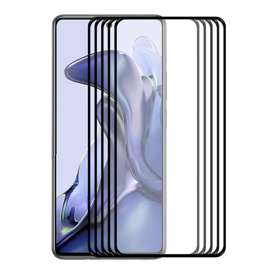 For Xiaomi Mi 11T / 11T Pro 5pcs ENKAY Hat-Prince Full Glue 0.26mm 9H 2.5D Tempered Glass Full Film