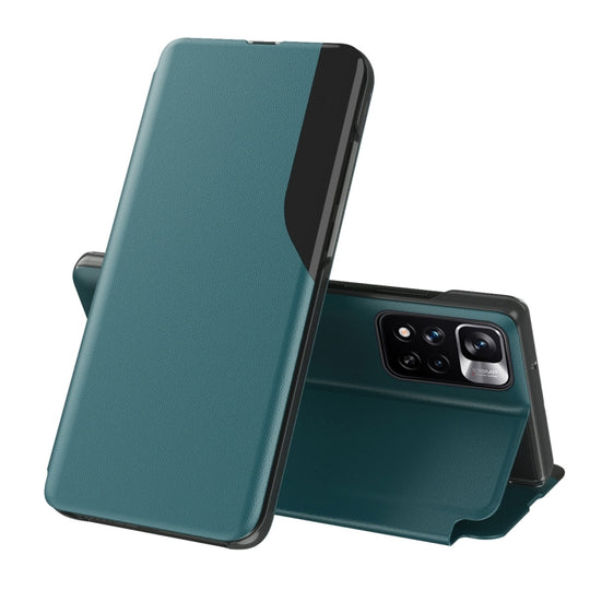 For Xiaomi Redmi Note 11 Pro Global Version Attraction Flip Holder Leather Phone Case(Green)