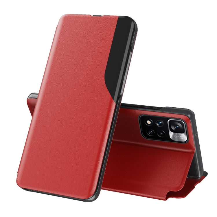 For Xiaomi Redmi Note 11 Pro Global Version Attraction Flip Holder Leather Phone Case(Red) by buy2fix