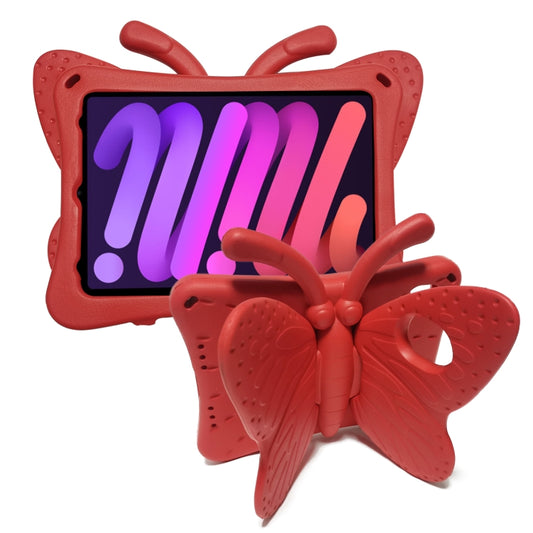 For iPad mini 6 / mini 2024 Butterfly Bracket EVA Shockproof Tablet Case(Red) - iPad mini 6 Cases by buy2fix | Online Shopping UK | buy2fix