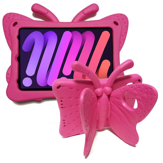 For iPad mini 6 / mini 2024 Butterfly Bracket EVA Shockproof Tablet Case(Rose Red) - iPad mini 6 Cases by buy2fix | Online Shopping UK | buy2fix
