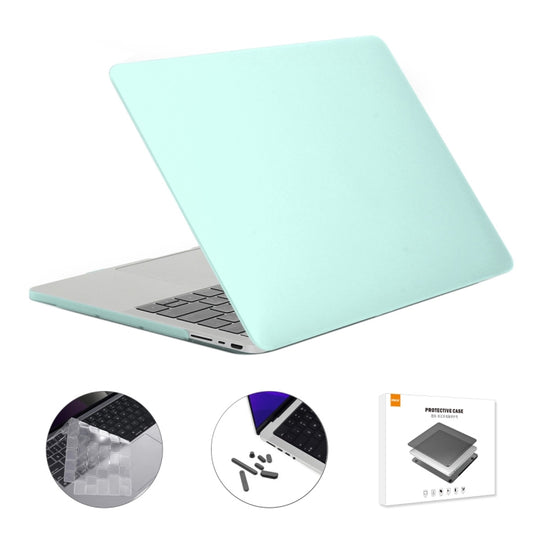 ENKAY Hat-Prince 3 in 1 Matte Laptop Protective Case + TPU Keyboard Film + Anti-dust Plugs Set for MacBook Pro 14.2 inch A2442 2021/A2779 2023/14 inch A3434 2025 (M5), Version:EU Version(Light Green)