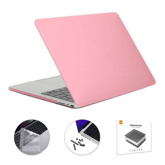 ENKAY Hat-Prince 3 in 1 Matte Laptop Protective Case + TPU Keyboard Film + Anti-dust Plugs Set for MacBook Pro 14.2 inch A2442 2021/A2779 2023/14 inch A3434 2025 (M5), Version:EU Version(Pink)