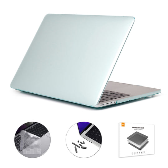 ENKAY Hat-Prince 3 in 1 Crystal Laptop Protective Case + TPU Keyboard Film + Anti-dust Plugs Set for MacBook Pro 14.2 inch A2442 2021/14 inch A3434 2025 (M5), Version:EU Version(Light Green)