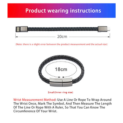 XJ-71 20cm USB to Micro USB Bracelet Charging Data Cable(Black) by buy2fix