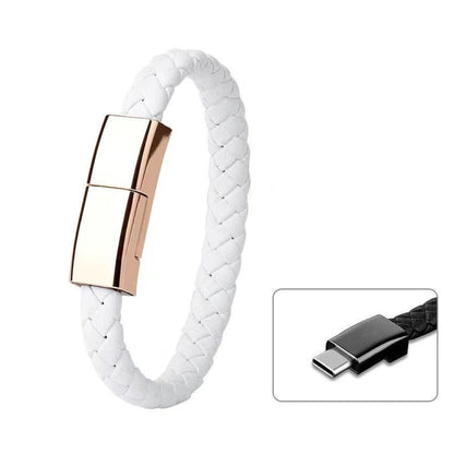 XJ-72 20cm USB to USB-C / Type-C Bracelet Charging Data Cable(White) by buy2fix