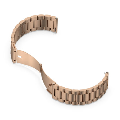 For Huawei Watch GT Runner / Watch GT 3 46mm Three Bead Stainless Steel Watch Band (Rose Gold) by buy2fix