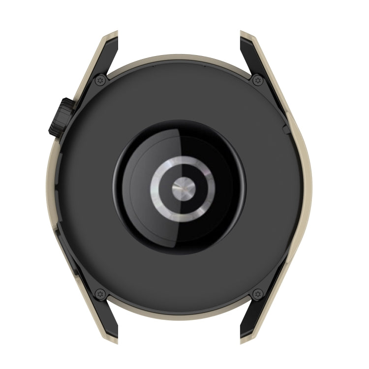 For Huawe Watch GT 3 46mm Shockproof PC Case with Tempered Glass Film(Rice White) by buy2fix