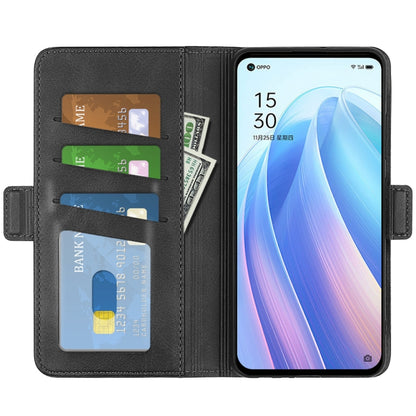 For OPPO Reno7 5G / Find X5 Lite Dual-side Magnetic Flip Leather Case(Black) by buy2fix
