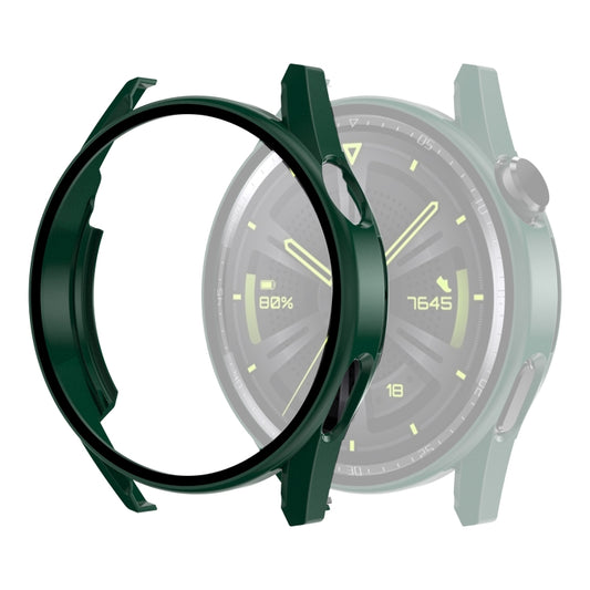 Tempered Glass Film Oil Spray Matte PC Case For Huawei GT3 42mm(Green) by buy2fix