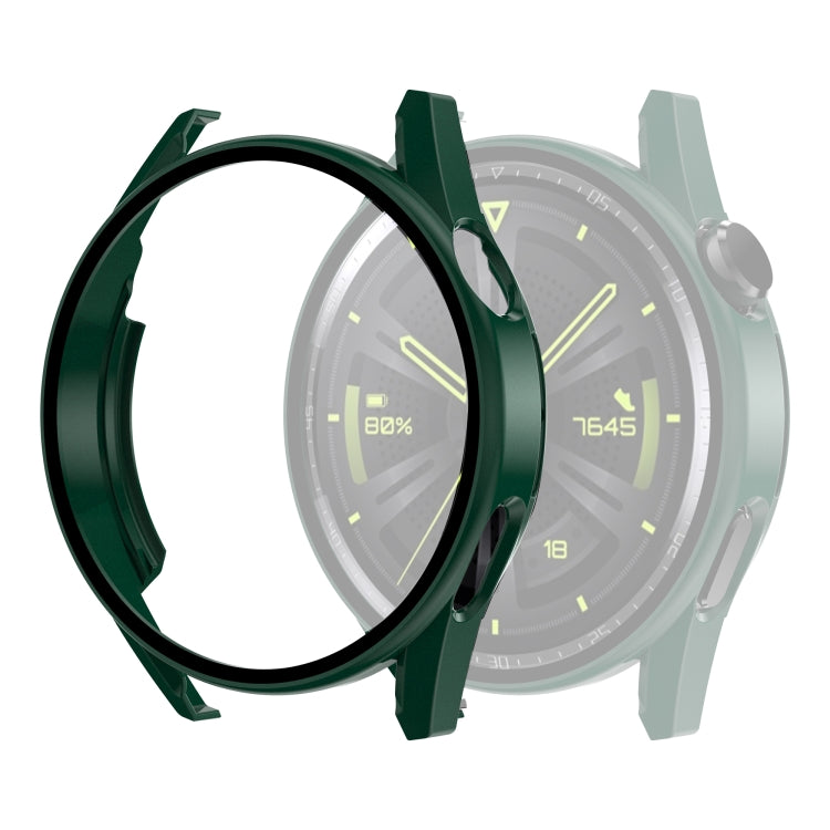 Tempered Glass Film Oil Spray Matte PC Case For Huawei GT3 46mm(Green) by buy2fix